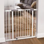 Dreambaby Ava Walk Thru Baby Safety Gate & Extension Set | Pressure Mounted Gate with Stay Open Features | Includes 2 x 3.5" Wide & 30" Tall Extensions | Fits 29.5-39.5 inch Openings - White